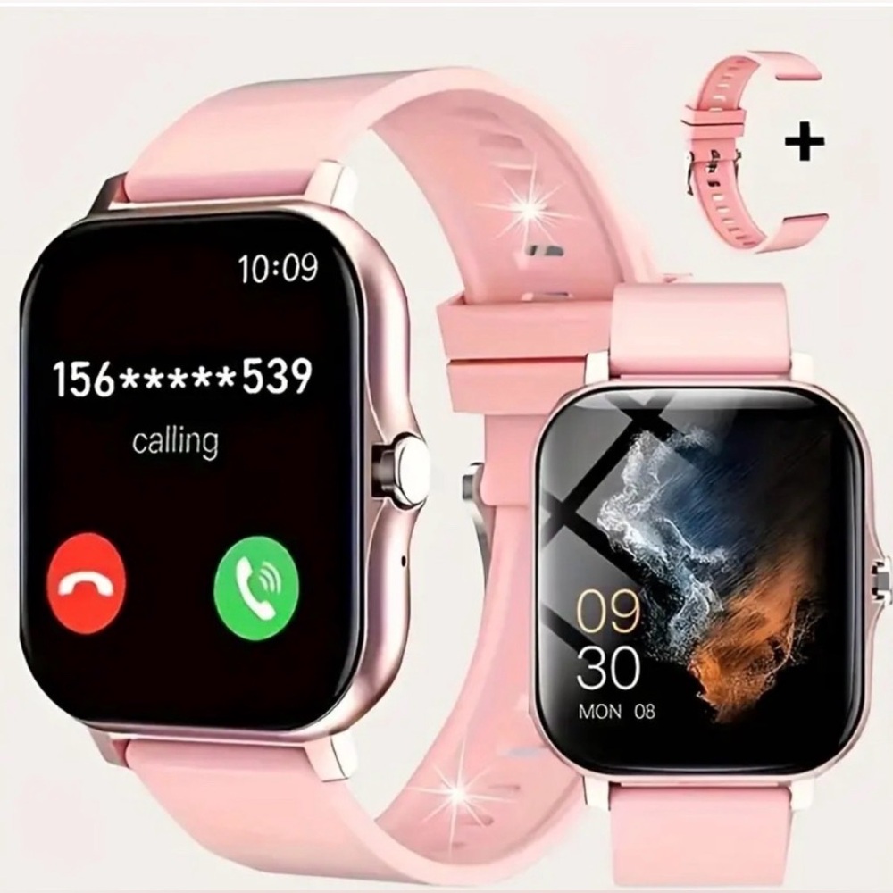 NEW! eLuxPro ROSE GOLD/CREAM HD Smart Watch Wireless Call 100 Fitness Modes